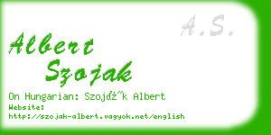 albert szojak business card